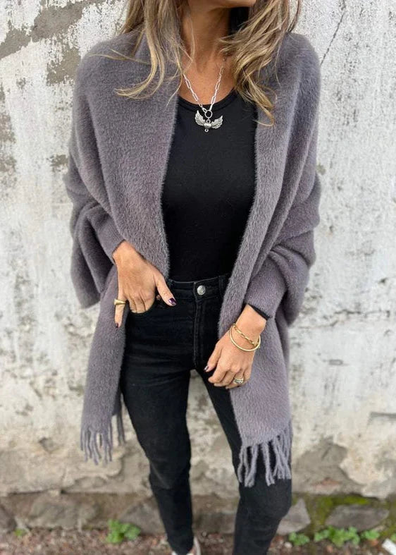 Oversized Tassel Shawl Coat