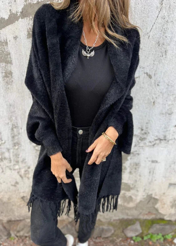 Oversized Tassel Shawl Coat